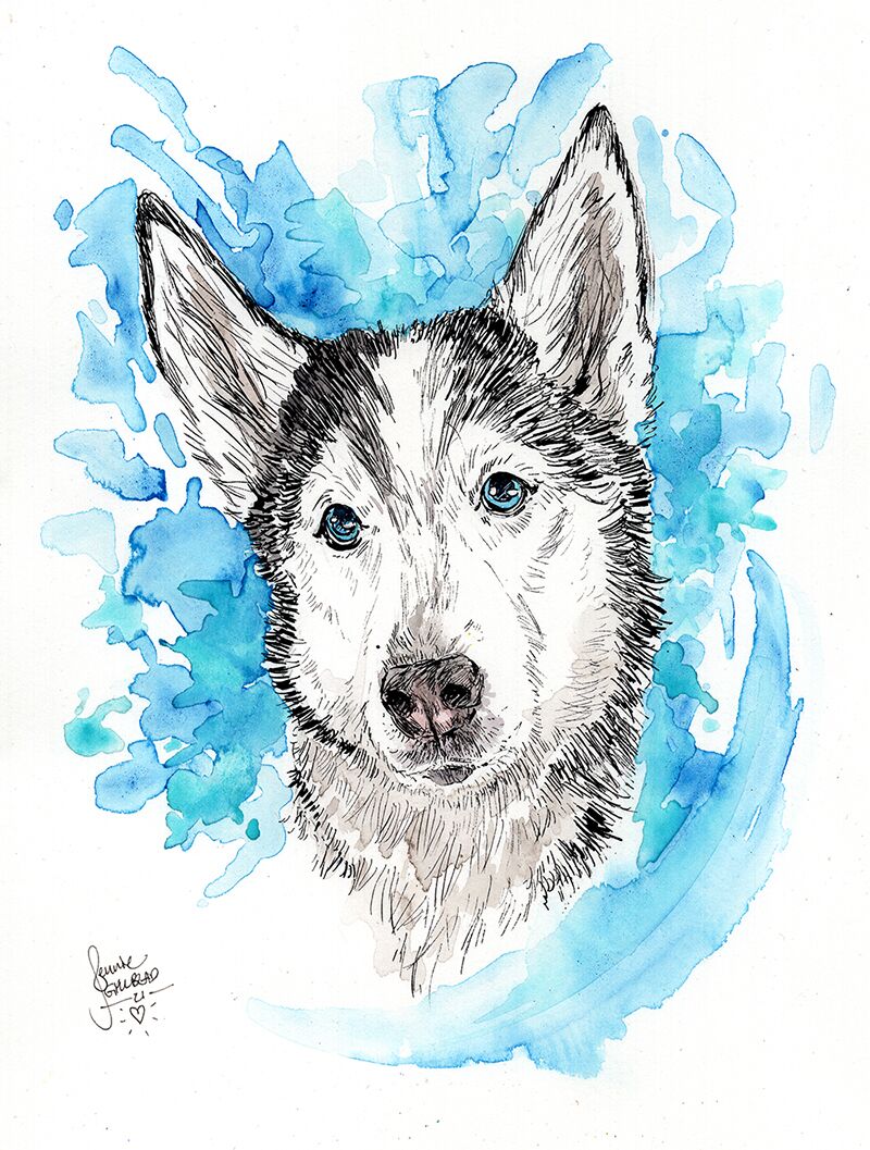 Private commission artwork: Dan dog.