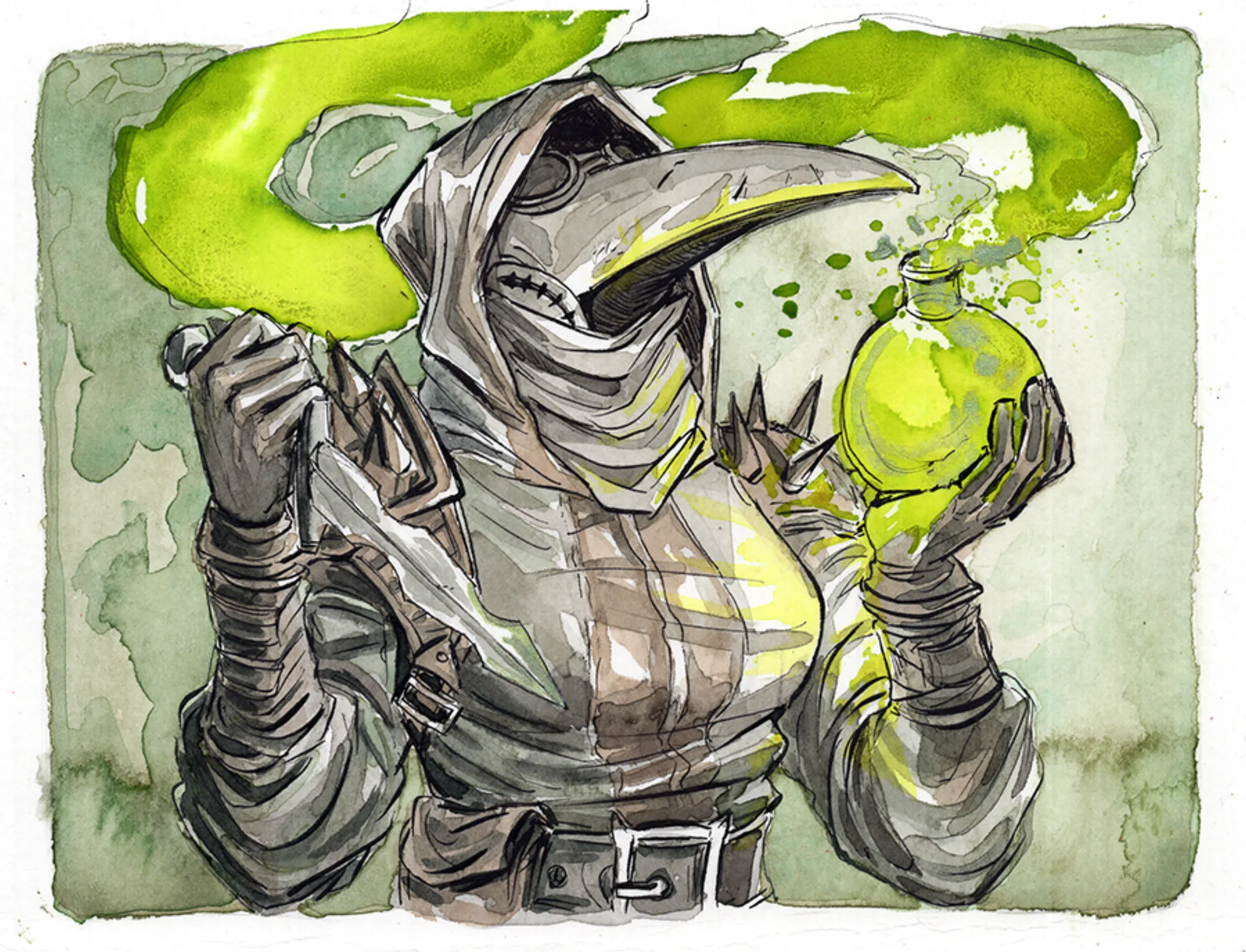 Sold original artwork: plague doctor.